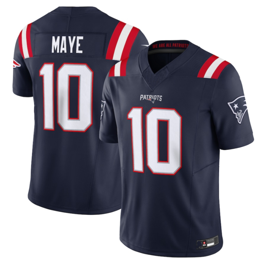 Silnrao #10 Drake Maye NE.Patriots Navy Vapor F.U.S.E. Limited Stitched Jerseys