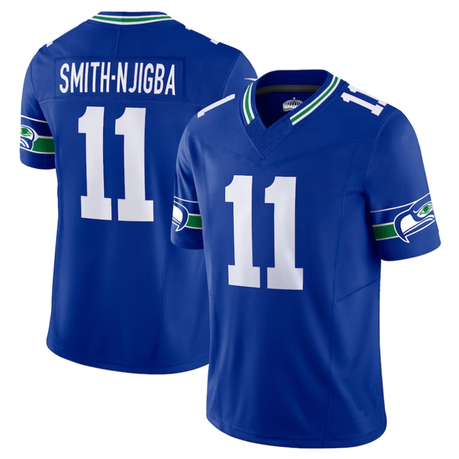 Silnrao #11 Jaxon Smith-Njigba Player S.Seahawks Royal Alternate Vapor F.U.S.E. Limited Stitched Jerseys