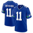 Silnrao #11 Jaxon Smith-Njigba Player S.Seahawks Royal Throwback Game Stitched Jerseys