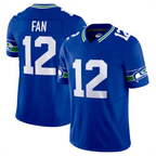 Silnrao #12 12th Fan Player S.Seahawks Royal Vapor F.U.S.E. Limited Stitched Jerseys