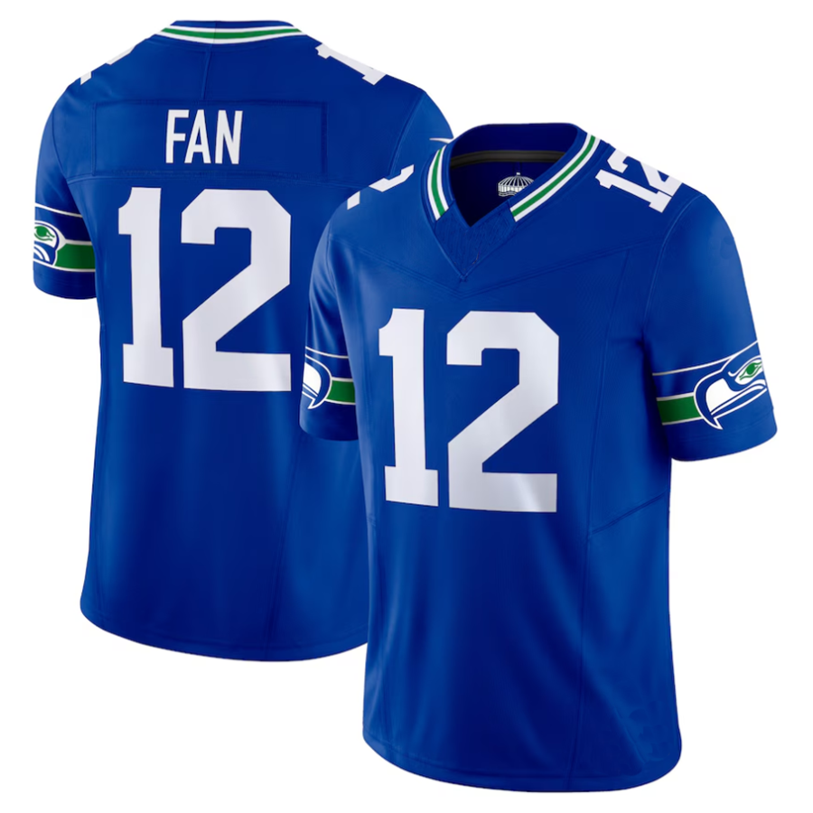 Silnrao #12 12th Fan Player S.Seahawks Royal Vapor F.U.S.E. Limited Stitched Jerseys