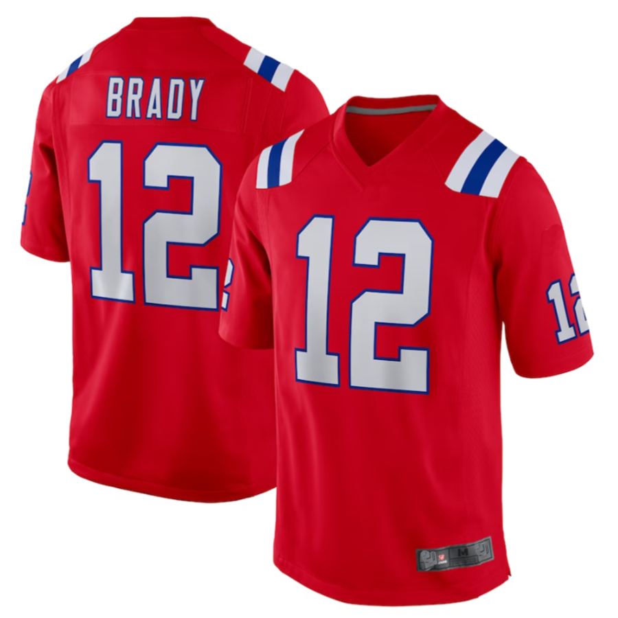 Silnrao #12 Tom Brady Player NE.Patriots Red Game Stitched Jerseys