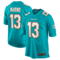 Silnrao #13 Dan Marino M.Dolphins Aqua Game Retired Stitched Jerseys