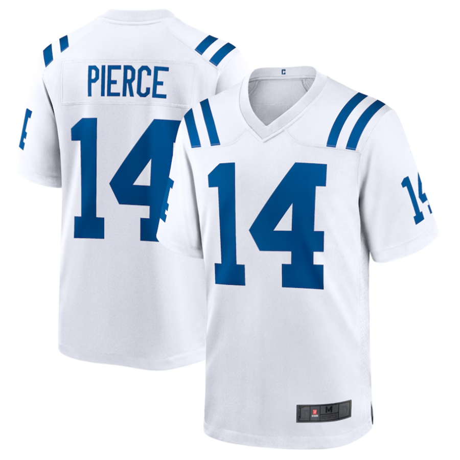 Silnrao #14 Alec Pierce Player IN.Colts Away Game Stitched Jerseys - White