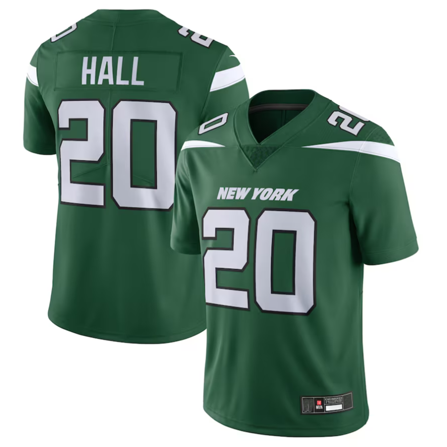 Pkot #20 Breece Hall Player NY.Jets Gotham Green Vapor Untouchable Limited Stitched Jerseys