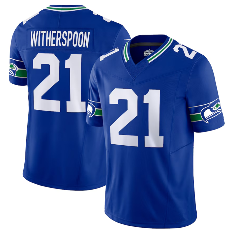Silnrao #21 Devon Witherspoon Player S.Seahawks Royal Alternate Vapor F.U.S.E. Stitched Jerseys
