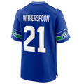 Silnrao #21 Devon Witherspoon Player S.Seahawks Royal Throwback Game Stitched Jerseys