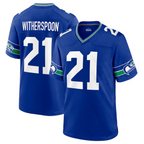 Silnrao #21 Devon Witherspoon Player S.Seahawks Royal Throwback Game Stitched Jerseys
