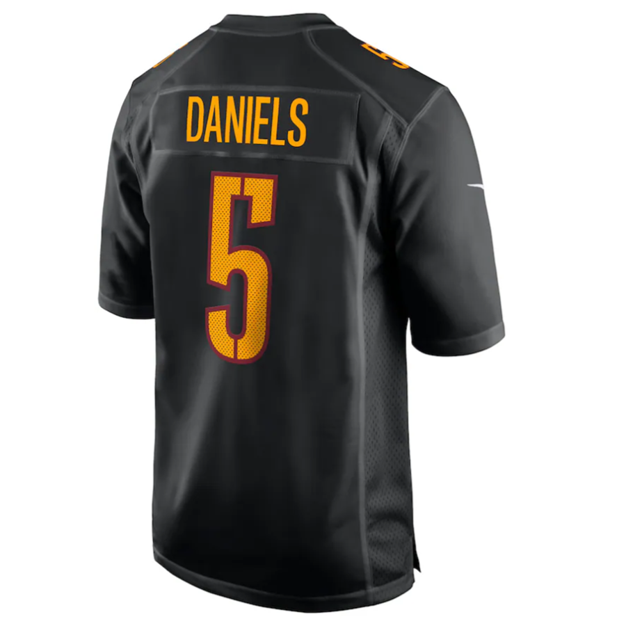 Silnrao #5 Jayden Daniels Player W.Commanders Carbon Black Fashion Stitched Jerseys