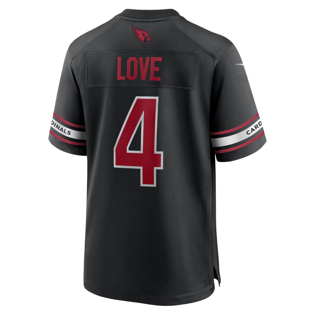 Silnrao A.Cardinals #4 Jeremiyah Love Black Game Player Stitched Jerseys