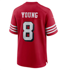 Silnrao #8 Steve Young Player SF.49ers Scarlet Alternate Game Stitched Jerseys