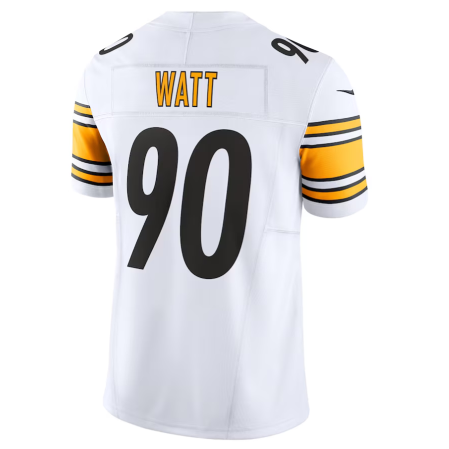 Silnrao #90 T.J. Watt Player P.Steelers White Vapor F.U.S.E. Limited Stitched Jerseys
