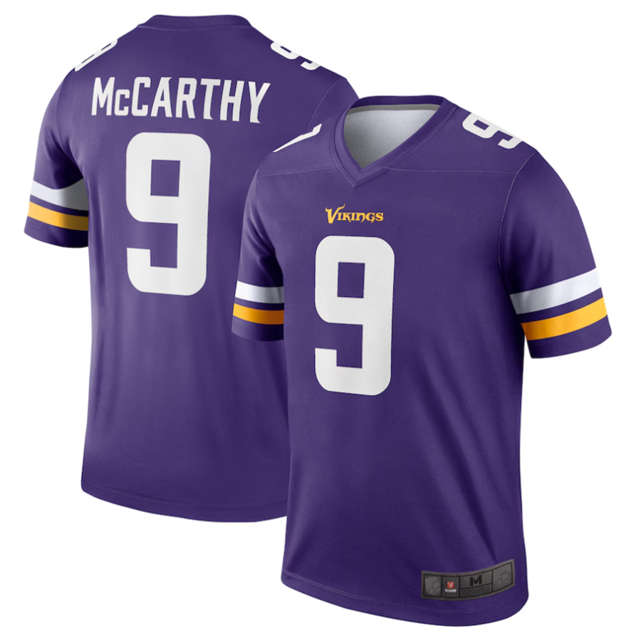 Silnrao #9 J.J. McCarthy Player MN.Vikings Purple Alternate Legend Stitched Jerseys