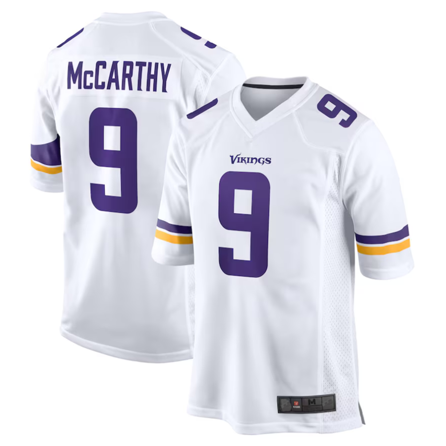 Silnrao #9 J.J. McCarthy Player MN.Vikings White Game Stitched Jerseys