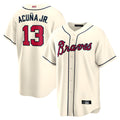 Pkot A.Braves #13 Ronald Acun?a Jr. Player Cream Limited Stitched Jerseys