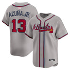 Pkot A.Braves #13 Ronald Acun?a Jr. Player Gray Limited Stitched Jerseys