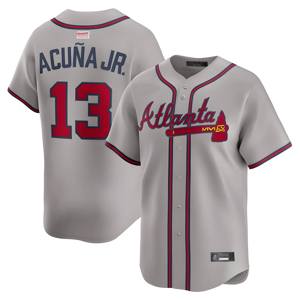 Pkot A.Braves #13 Ronald Acun?a Jr. Player Gray Limited Stitched Jerseys