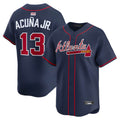 Pkot A.Braves #13 Ronald Acun?a Jr. Player Navy&Red Stipe Stitched Jerseys