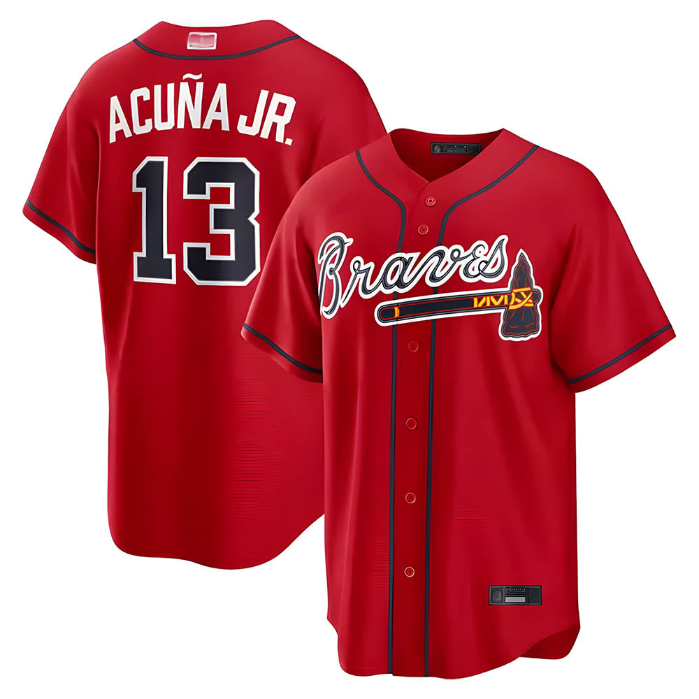 Pkot A.Braves #13 Ronald Acun?a Jr. Player Red Limited Stitched Jerseys