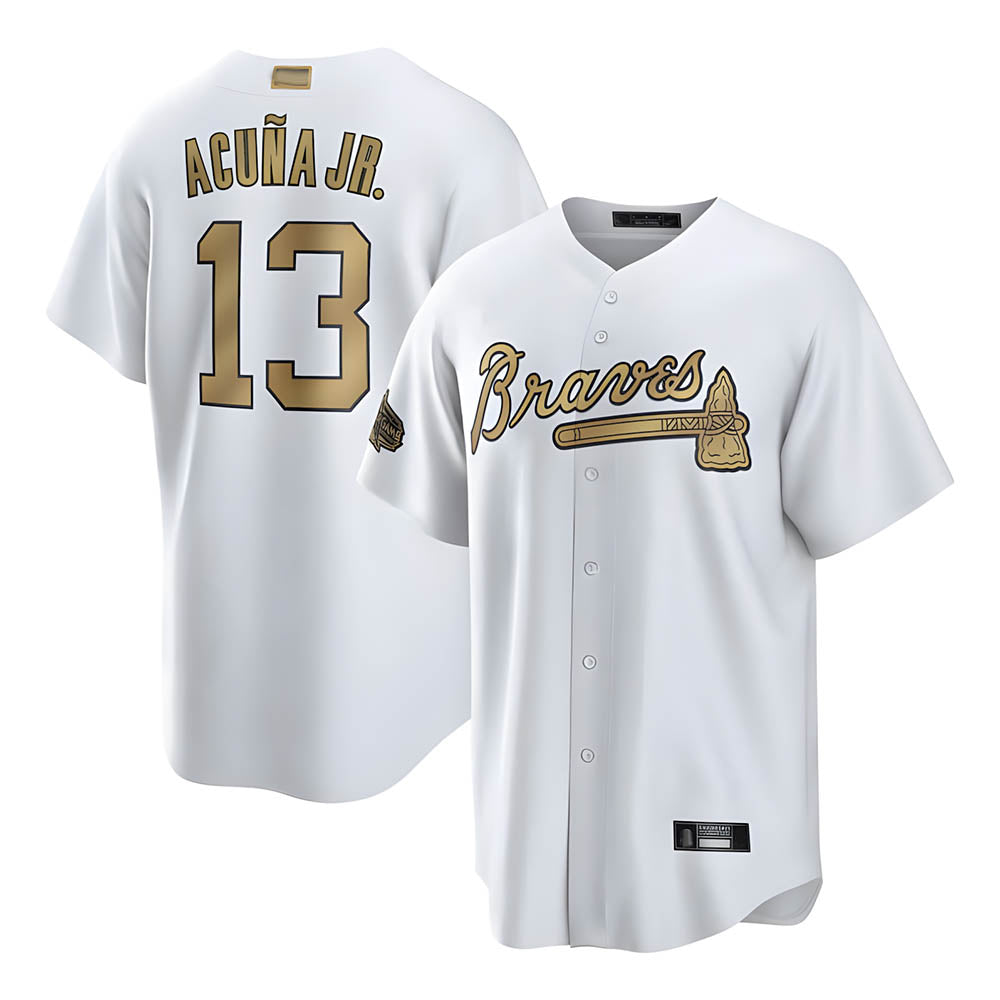 Pkot A.Braves #13 Ronald Acun?a Jr. Player White All-Star Stitched Jerseys