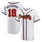Pkot A.Braves #18 Mike Yastrzemski player Gold Authentic White Program Stitched Jerseys