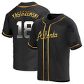 Pkot A.Braves #18 Mike Yastrzemski player Gold Replica Black en Alternate Stitched Jerseys