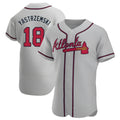 Pkot A.Braves #18 Mike Yastrzemski player Gray Authentic Road Stitched Jerseys
