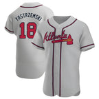Pkot A.Braves #18 Mike Yastrzemski player Gray Authentic Road Stitched Jerseys