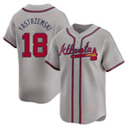 Pkot A.Braves #18 Mike Yastrzemski player Gray Limited Away Stitched Jerseys