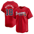 Pkot A.Braves #18 Mike Yastrzemski player Red Limited Alternate Stitched Jerseys