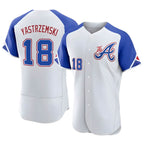 Pkot A.Braves #18 Mike Yastrzemski player White Authentic City Connect Stitched Jerseys