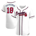 Pkot A.Braves #18 Mike Yastrzemski player White Authentic Home Stitched Jerseys