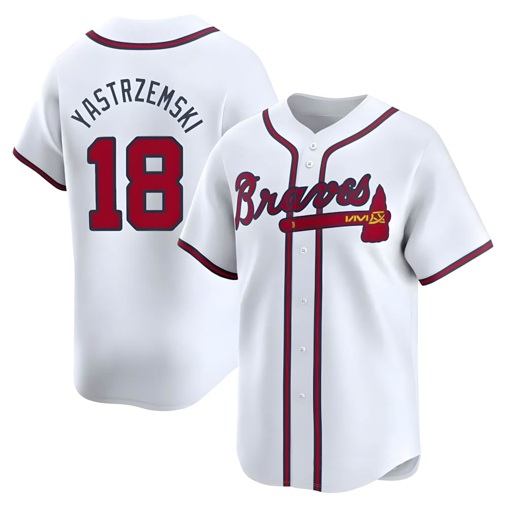Pkot A.Braves #18 Mike Yastrzemski player White Limited Home Stitched Jerseys
