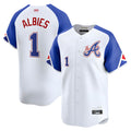 Pkot A.Braves #1 Ozzie Albies Player Blue City Connect Stitched Jerseys