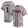 Pkot A.Braves #1 Ozzie Albies player Gray Vapor Premier City Connect Premium Stitched Jerseys
