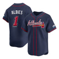 Pkot A.Braves #1 Ozzie Albies player Navy Limited 2025 Speedway Classic Alternate Stitched Jerseys