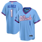 Pkot A.Braves #1 Ozzie Albies player Powder Blue 2026 City Connect T shirt Stitched Jerseys