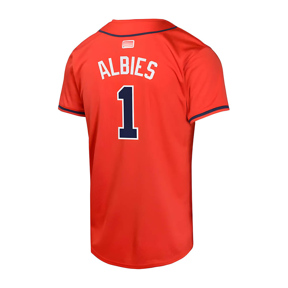 Pkot A.Braves #1 Ozzie Albies player Red Limited Stitched Jerseys