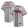 Silnrao A.Braves #23 Michael Harris II Player Gray USA 250 Fourth Of July Limited Home Game Stitched Jerseys