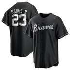 Pkot A.Braves #23 Michael Harris II player Black&White Replica Stitched Jerseys