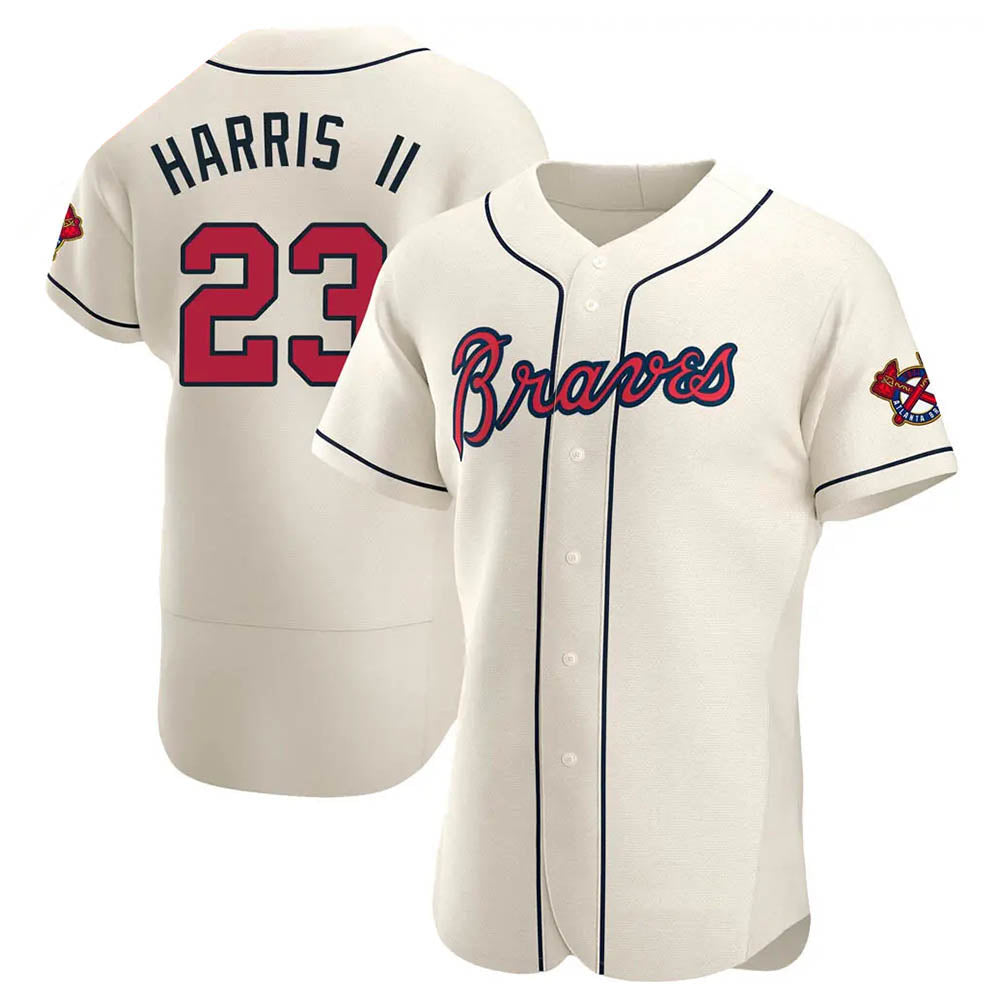 Pkot A.Braves #23 Michael Harris II player Cream Authentic Alternate Stitched Jerseys