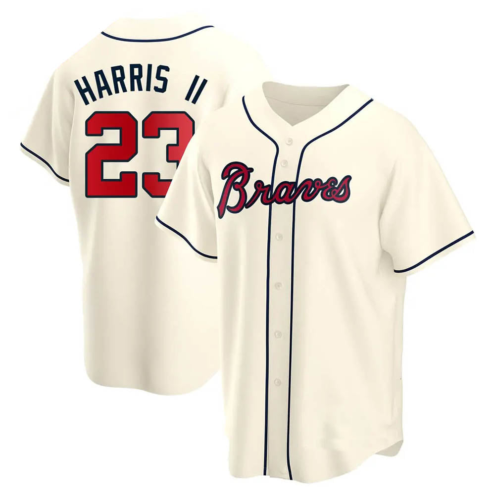 Pkot A.Braves #23 Michael Harris II player Cream Replica Alternate Stitched Jerseys