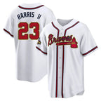 Pkot A.Braves #23 Michael Harris II player Gold &White Replica Program Stitched Jerseys