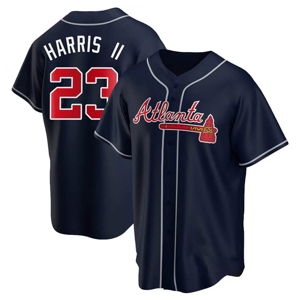 Pkot A.Braves #23 Michael Harris II player Navy Replica Alternate Stitched Jerseys