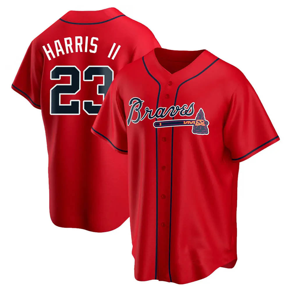 Pkot A.Braves #23 Michael Harris II player Red Replica Alternate Stitched Jerseys
