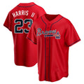 Pkot A.Braves #23 Michael Harris II player Red Replica Alternate Stitched Jerseys