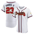 Pkot A.Braves #23 Michael Harris II player White&Gold Authentic Program Stitched Jerseys