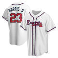 Pkot A.Braves #23 Michael Harris II player White Replica Home Stitched Jerseys