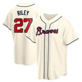 Pkot A.Braves #27 Austin Riley Player Cream Replica Alternate Stitched Jerseys