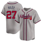 Pkot A.Braves #27 Austin Riley Player Gray Limited Away Stitched Jerseys